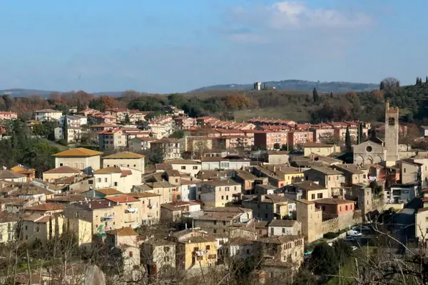 Asciano: the roofs of the old town seen from above