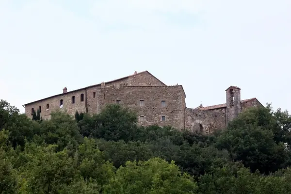 Vignoni Alto: the hamlet and its tower above the woods