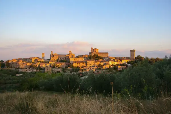 Lucignano vista dalla fortezza nella luce del tardo pomeriggio